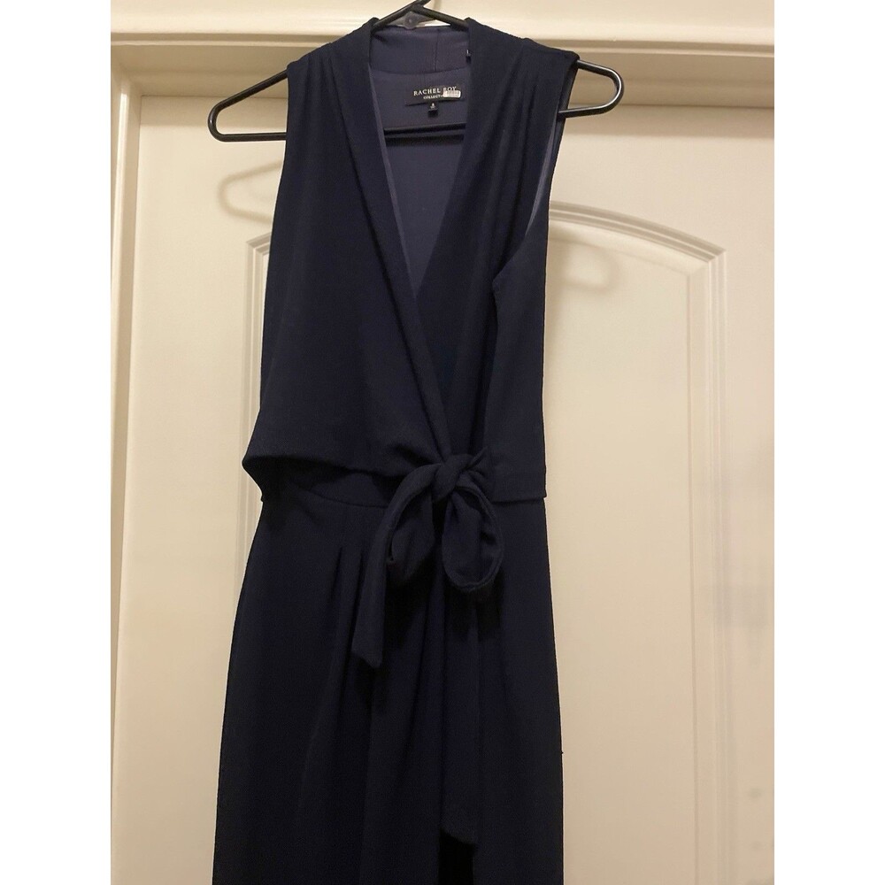 Rachel Roy Navy Blue Wrap Dress Size Small Knee Length With Bow